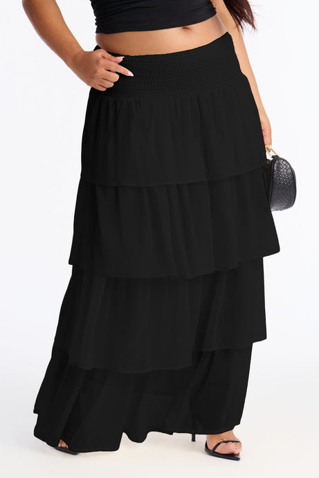 Bohemian Goddess Chiffon Tiered Ruffle Maxi 40"