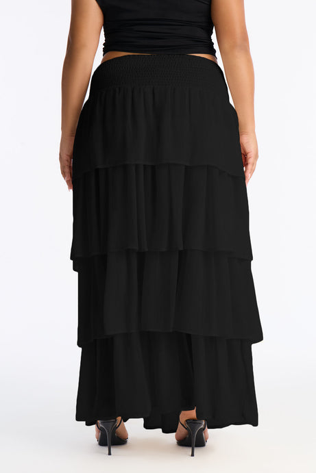 Bohemian Goddess Chiffon Tiered Ruffle Maxi 40"