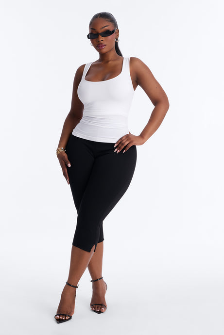 Bianca Seamless Scoop Neck Tank Top - White