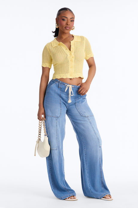 Jazzy Sweater Shirt - Butter Yellow