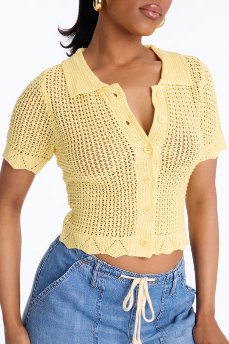 Jazzy Sweater Shirt - Butter Yellow