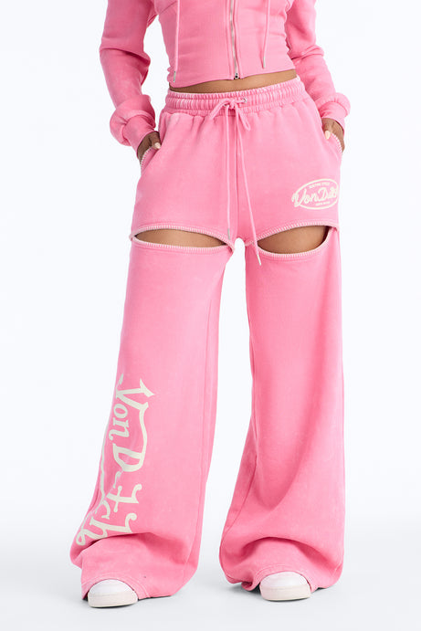 Von Dutch Washed Faded Love Pants - Pink