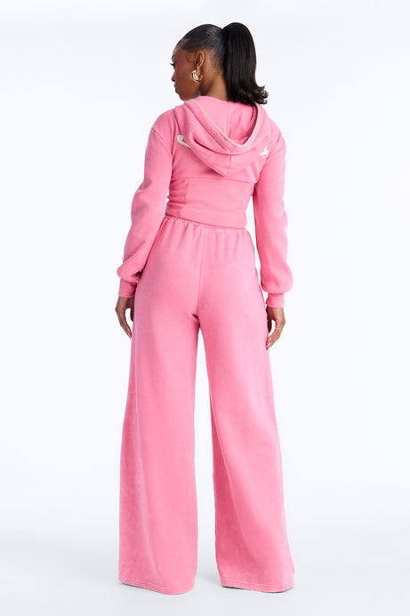 Von Dutch Washed Faded Love Pants - Pink