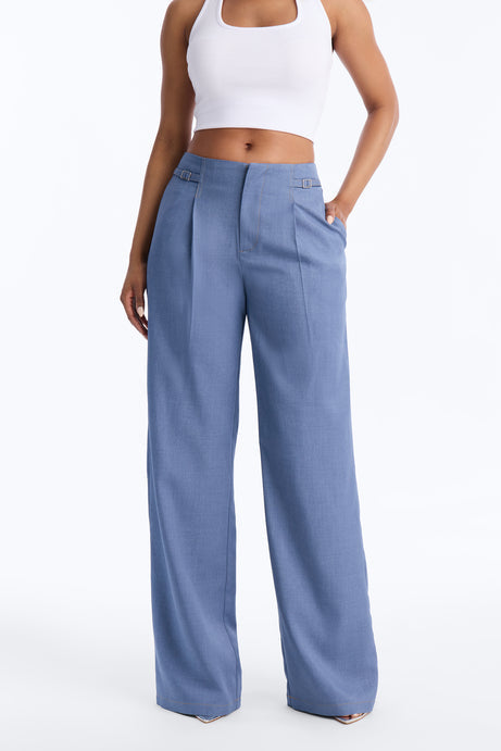 Angela High Rise Trouser Pant 33" - Blue