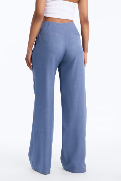 Angela High Rise Trouser Pant 33" - Blue