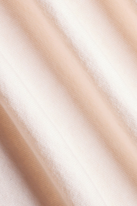 Cotton Jersey Off Shoulder Long Sleeve Crop Top - Oat Milk