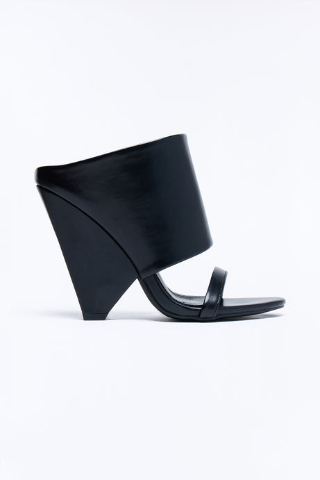 Lohan Faux Leather Wedges - Black