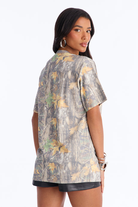 ACDC Camo Printed Oversized Tee - Camouflage