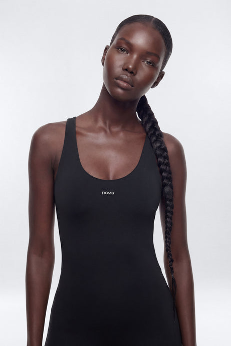 CloudForm™ 32″ Inseam Backless Sports Jumpsuit - Black