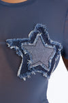 You're A Firework Mesh Bodysuit - Denim