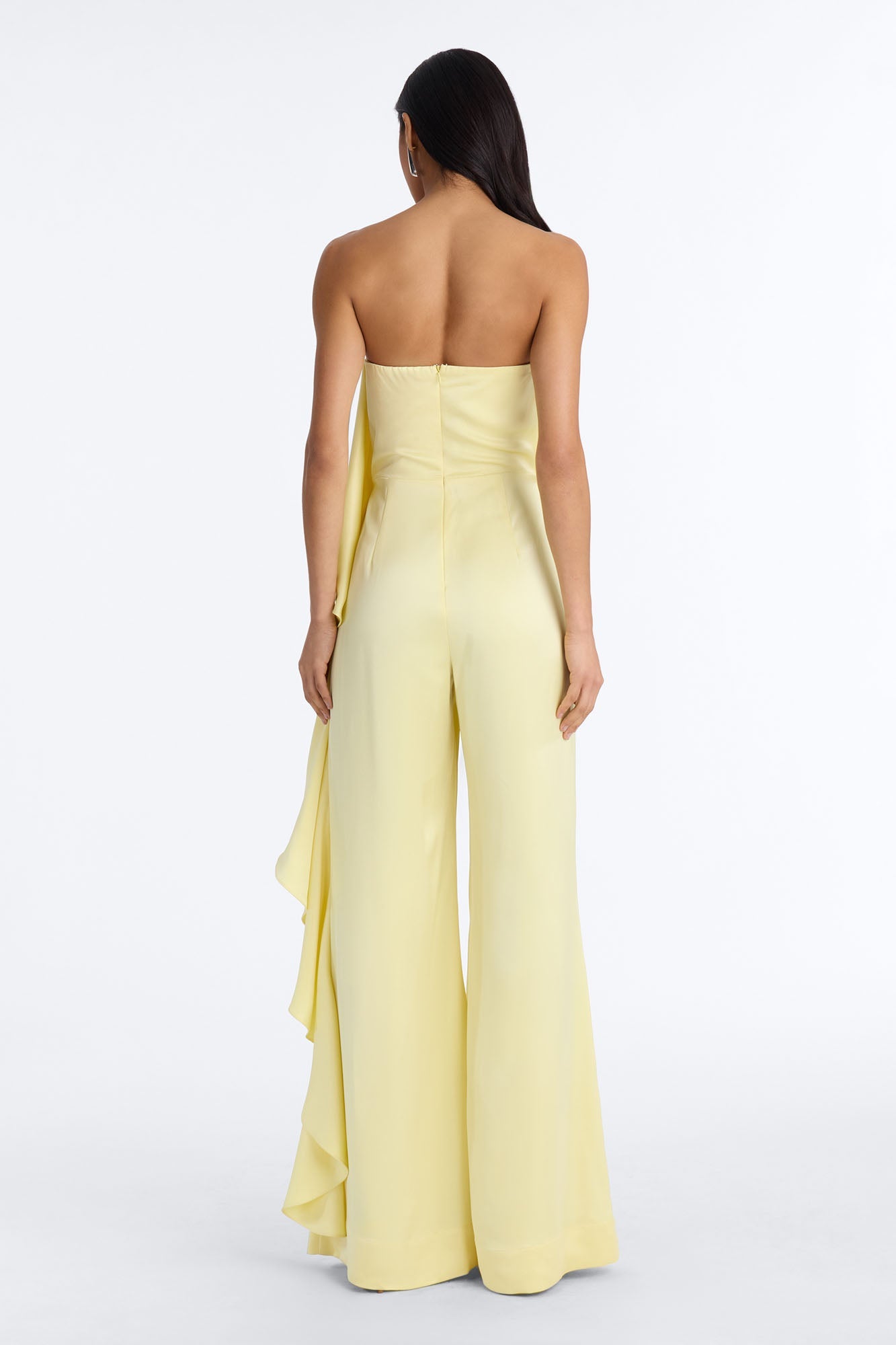 Sylva Draped Wide Leg Jumpsuit - Yellow
