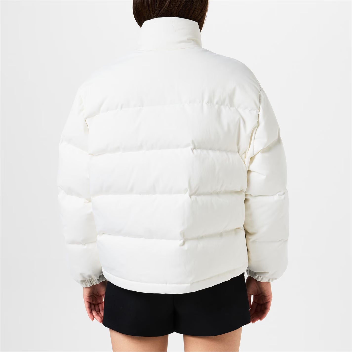 GUCCI Women's Twill Bomber Water Resistant Goose Down Stand Collar Short Puffer Jacket