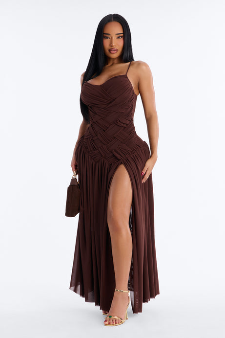 Wild At Heart Woven Mesh Maxi Dress