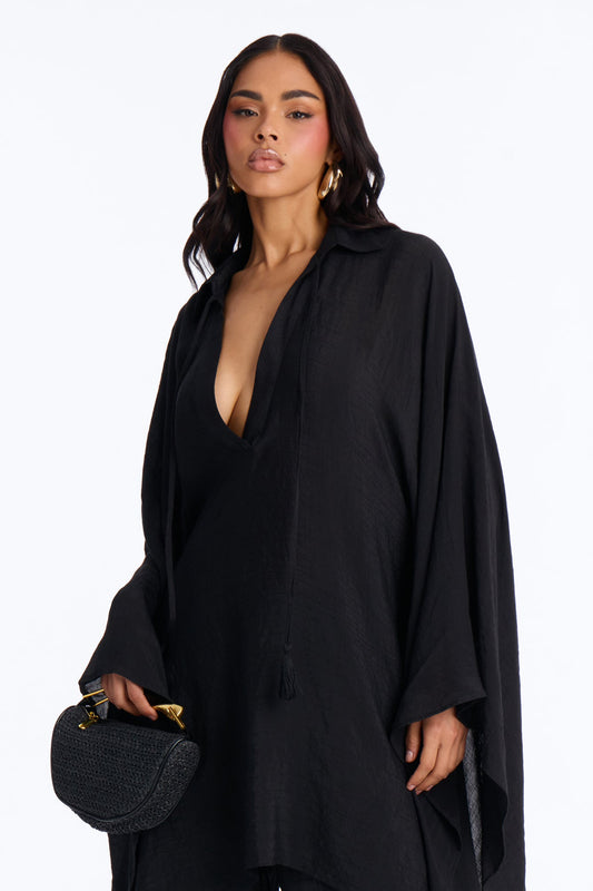 Addison Linen Pant Set - Black