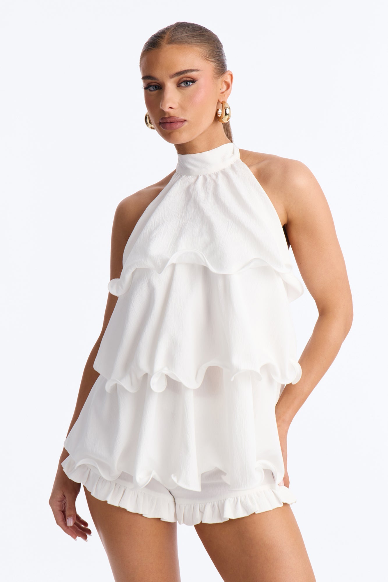 Le Fleur Halter Short Set - White
