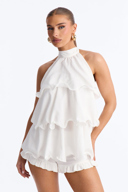 Le Fleur Halter Short Set - White