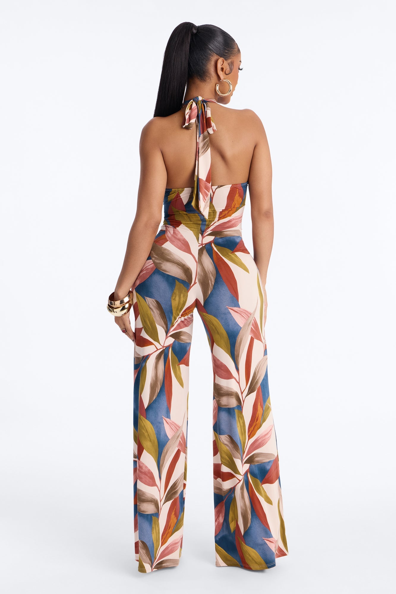 Island Getaway Wide Leg Jumpsuit - Multi Color