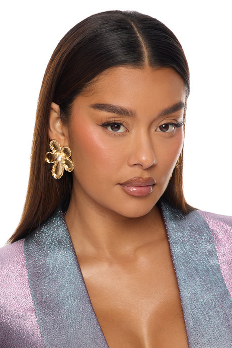 Daisies Drop Earrings - Gold