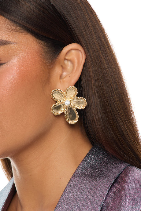 Daisies Drop Earrings - Gold