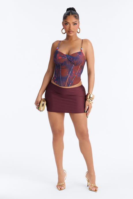 Surreal Feeling Mesh Beaded Corset Top - Blue/combo