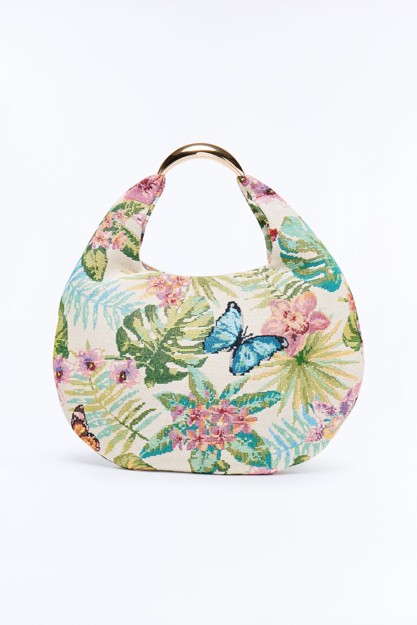 Flower Picker Jacquard Shoulder Bag - Multi Color