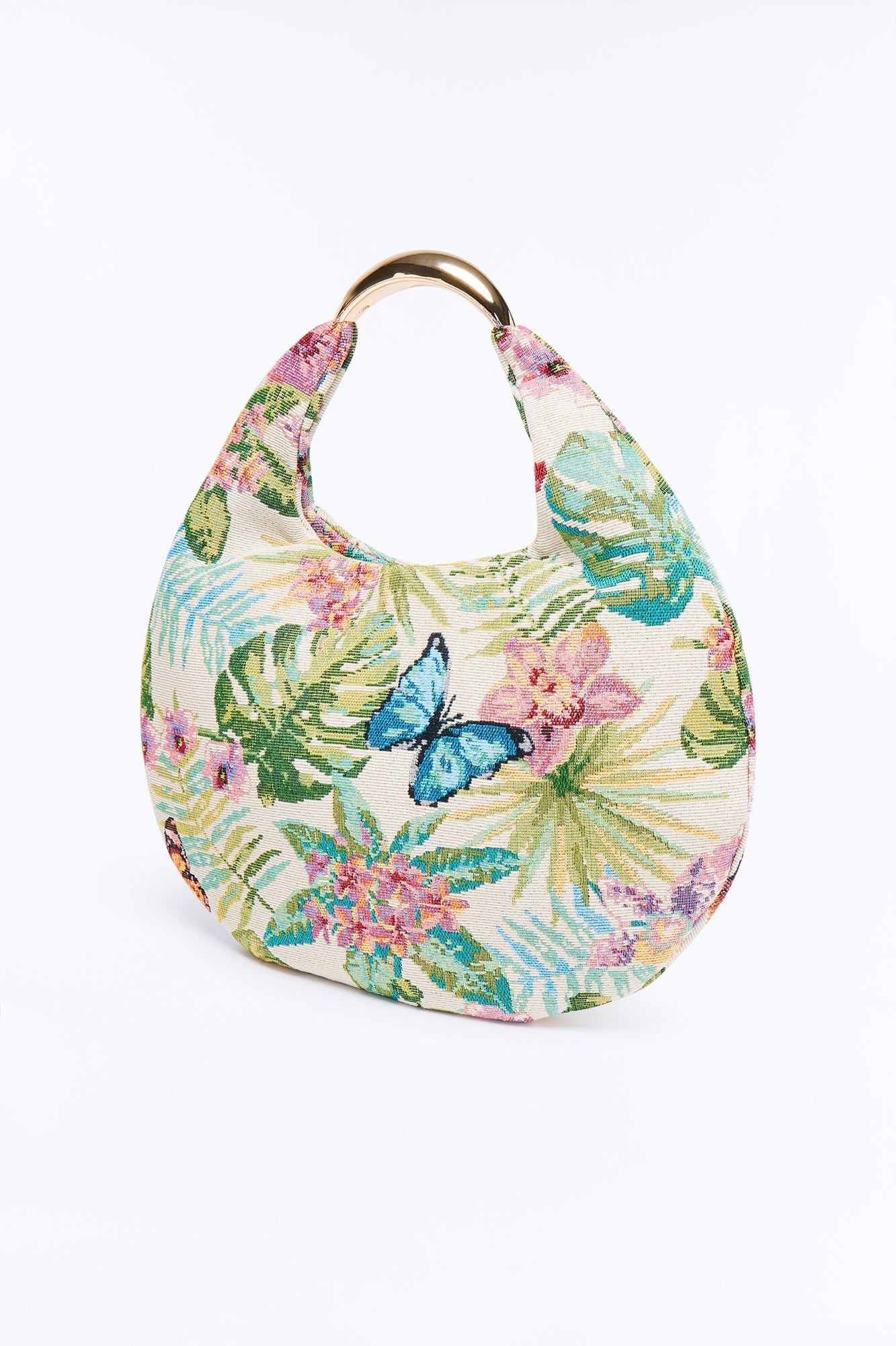 Flower Picker Jacquard Shoulder Bag - Multi Color