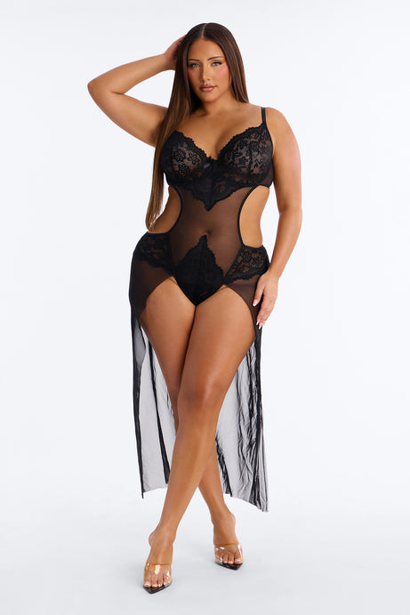 Intoxicated Love Mesh Gown - Black