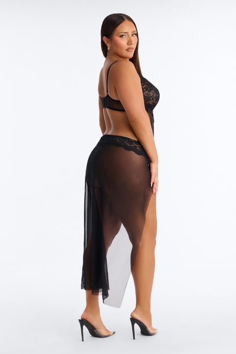 Intoxicated Love Mesh Gown - Black