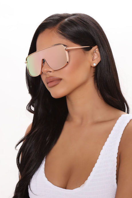 Don't Block Me Sunglasses - Rose Gold