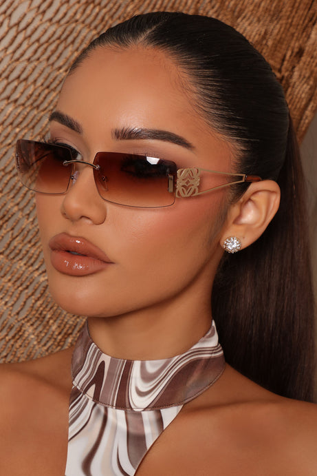 Better Without Him Square Sunglasses - Brown