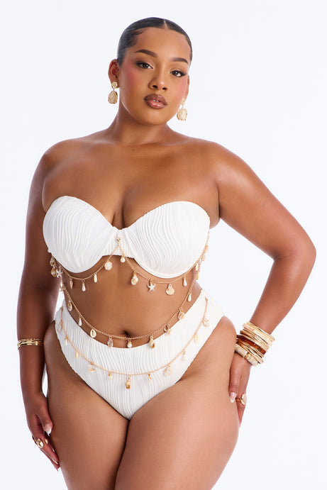 Cleora Seashell Chain 2 Piece Bikini Set - White