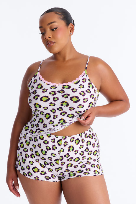 Wild Child Cami PJ Short Set - Leopard