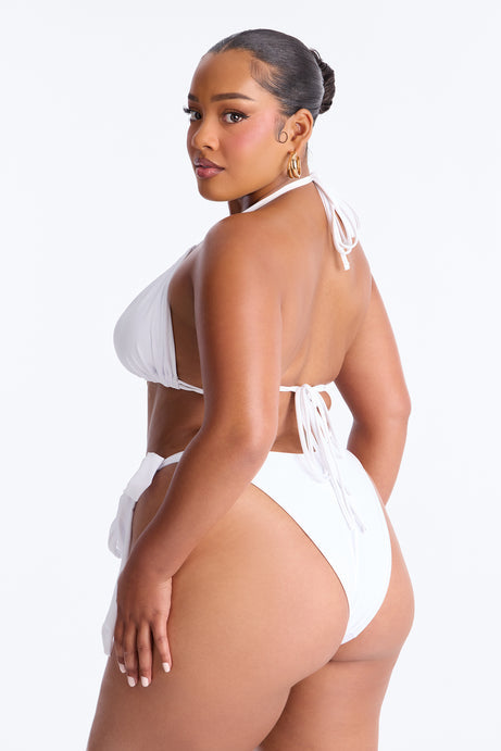 Vivi Crystals Halter 2 Piece Bikini - White