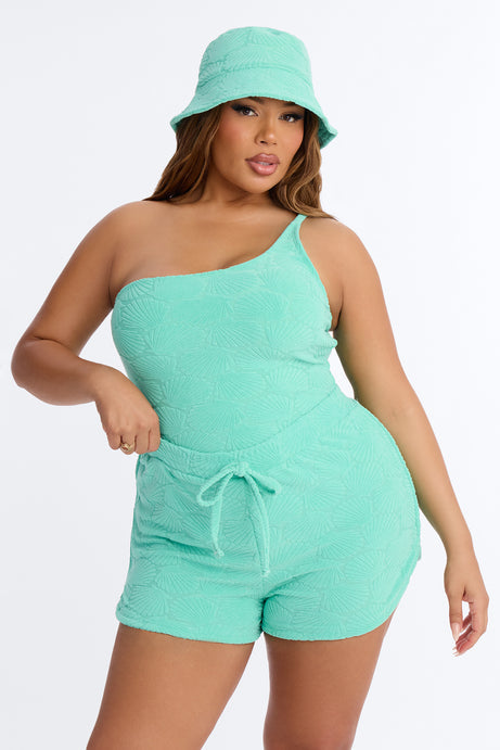 Danielle Terry Cloth 3 Piece Swim Short Set - Mint