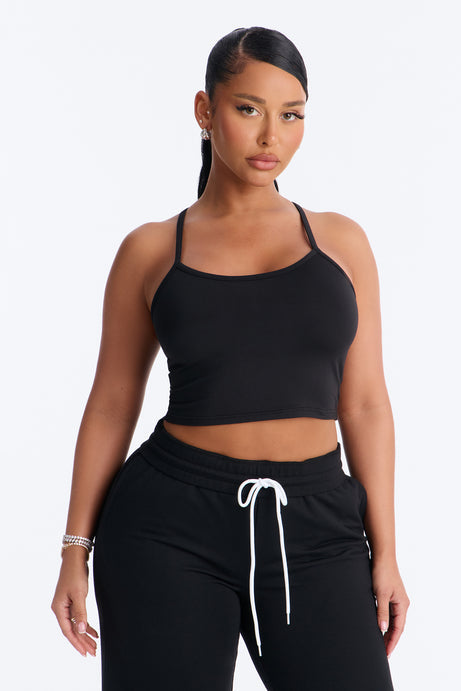 Tiana Wide Leg Pant Set - Black