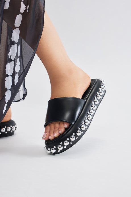 That's All I Got Studded Slides - Black