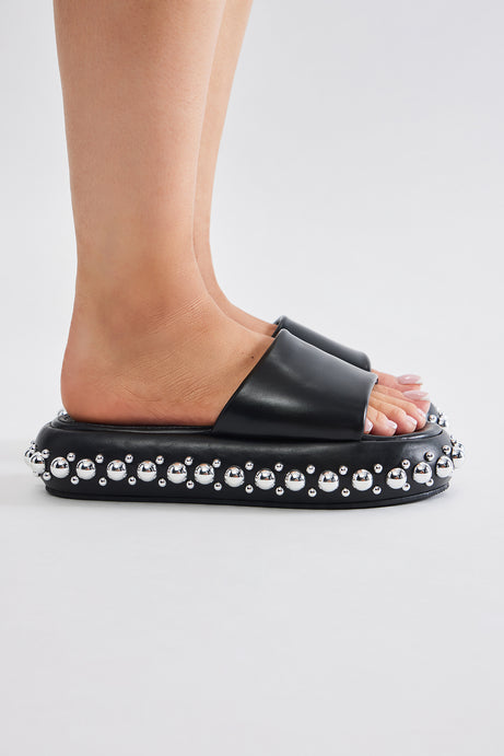 That's All I Got Studded Slides - Black