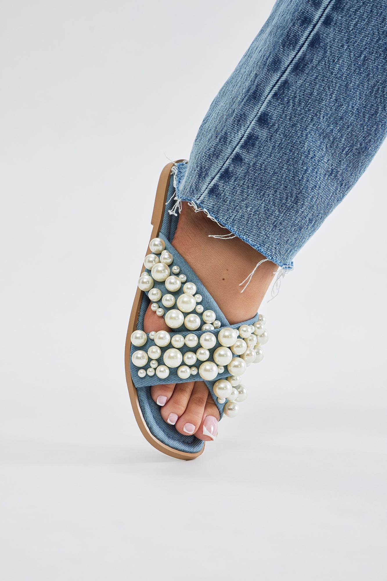 Knowing The Way Flat Sandals - Denim