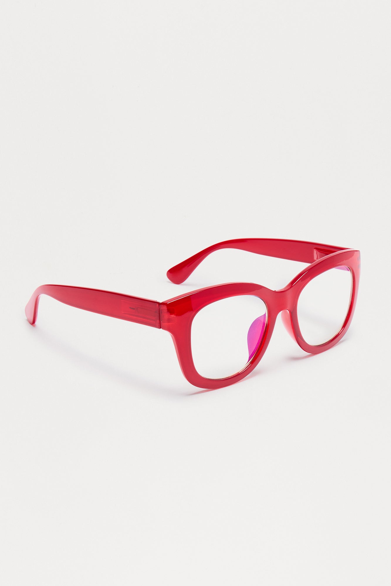 Screen Chic Square Blue Light Glasses - Red