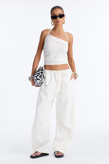 At Sunset Loose Fit TIe Waist Jeans - White