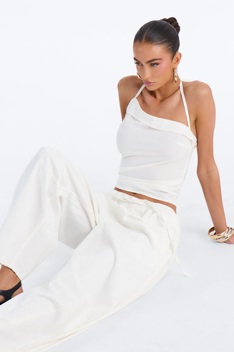 At Sunset Loose Fit TIe Waist Jeans - White