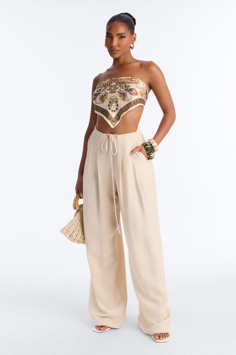 Run The City Linen Wide Leg Pants 33″ - Natural