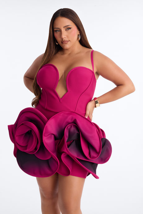 Effortless Beauty Bandage Mini Dress - Magenta