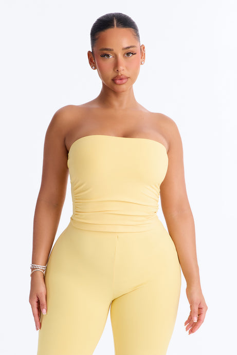 Just Vibes Strapless Pant Set - Yellow