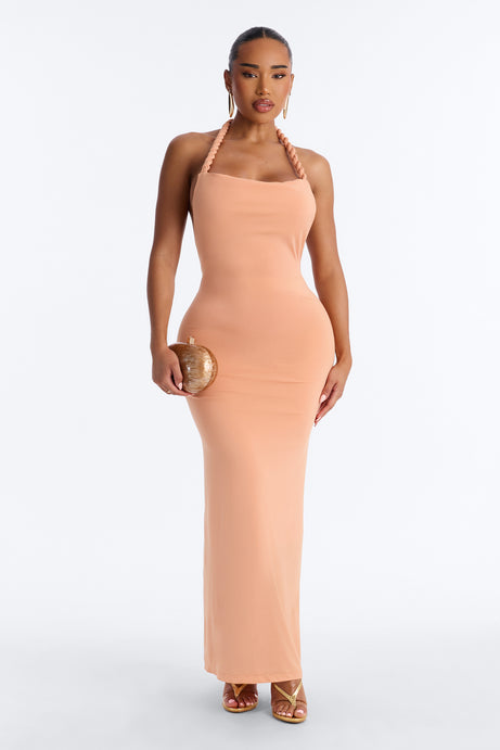Forbidden Paradise Backless Maxi Dress - Orange