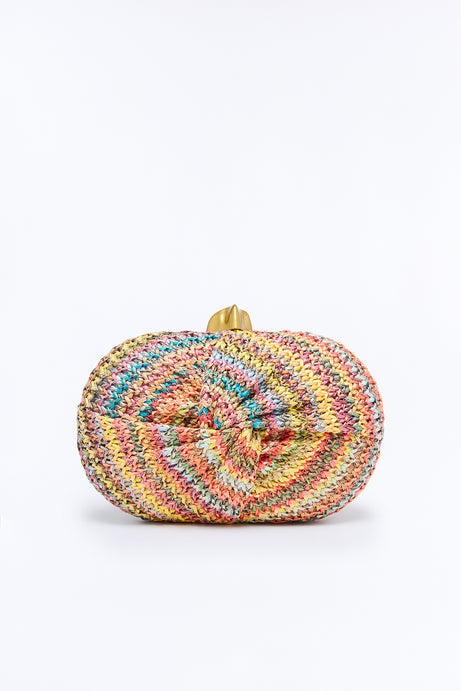 Sunset Spectrum Straw Clutch - Multi Color