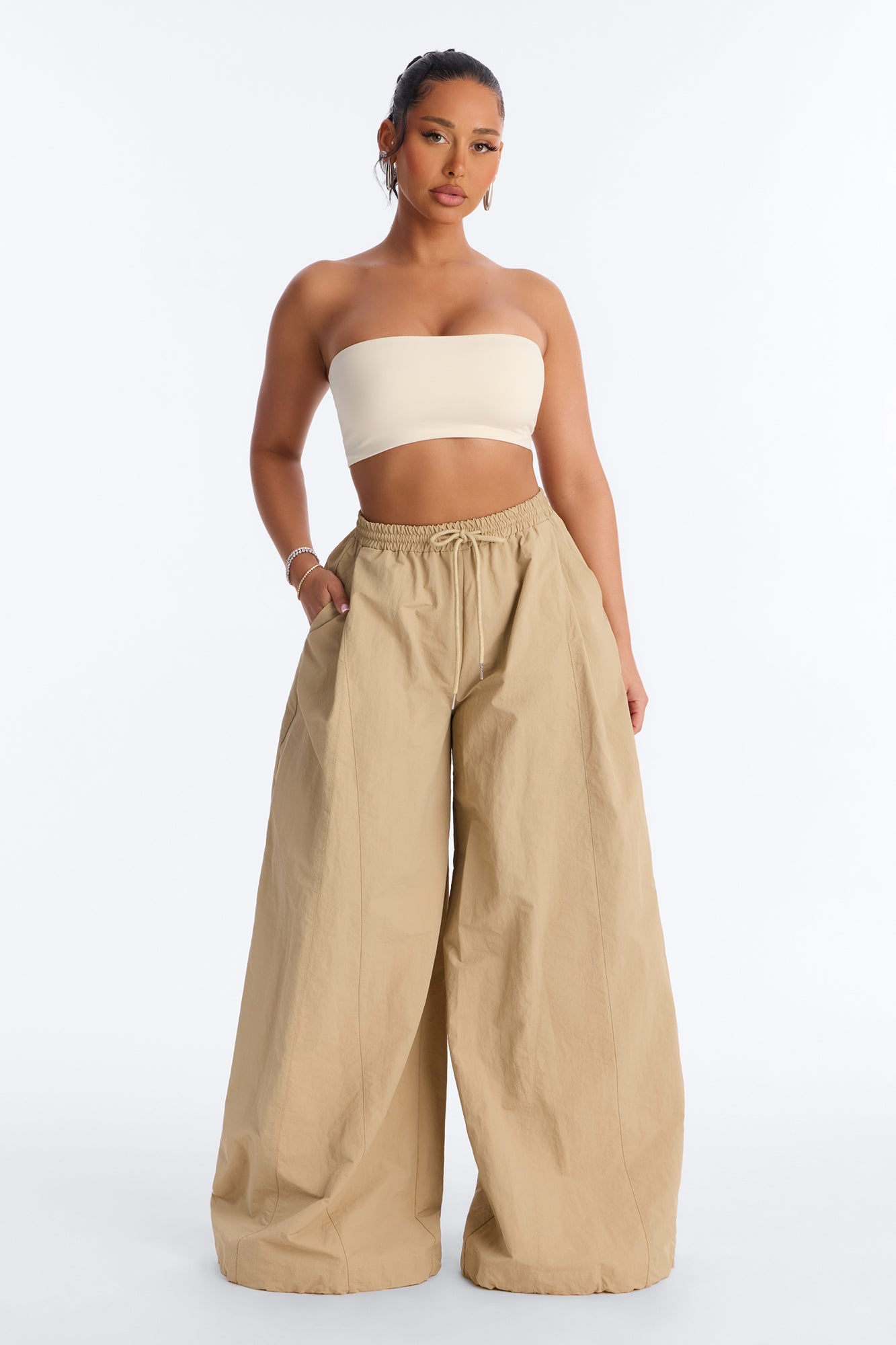 Contour Double Lined Strapless Bandeau Top - Bone