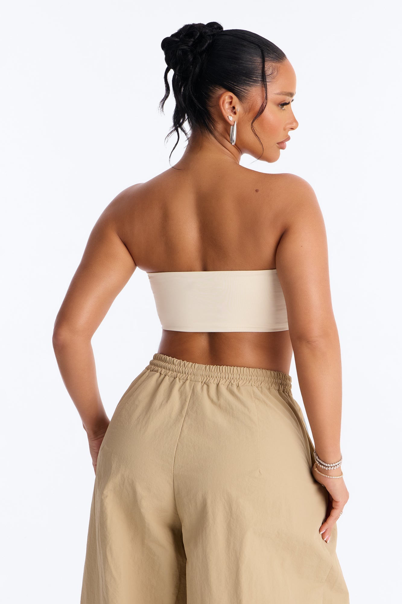 Contour Double Lined Strapless Bandeau Top - Bone
