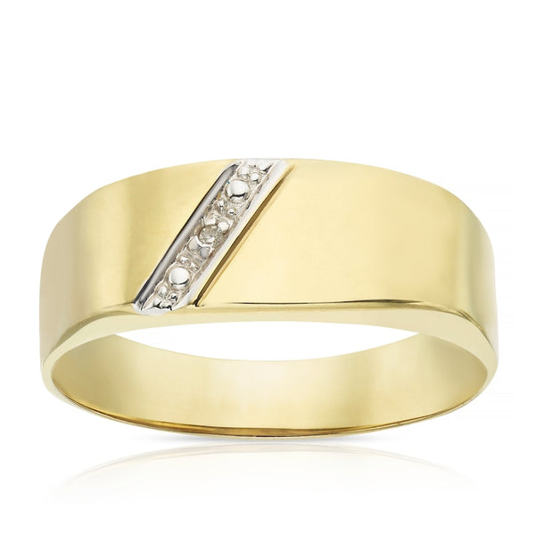 Engagement Ring 9ct Yellow Gold & Polished Diamond Ring