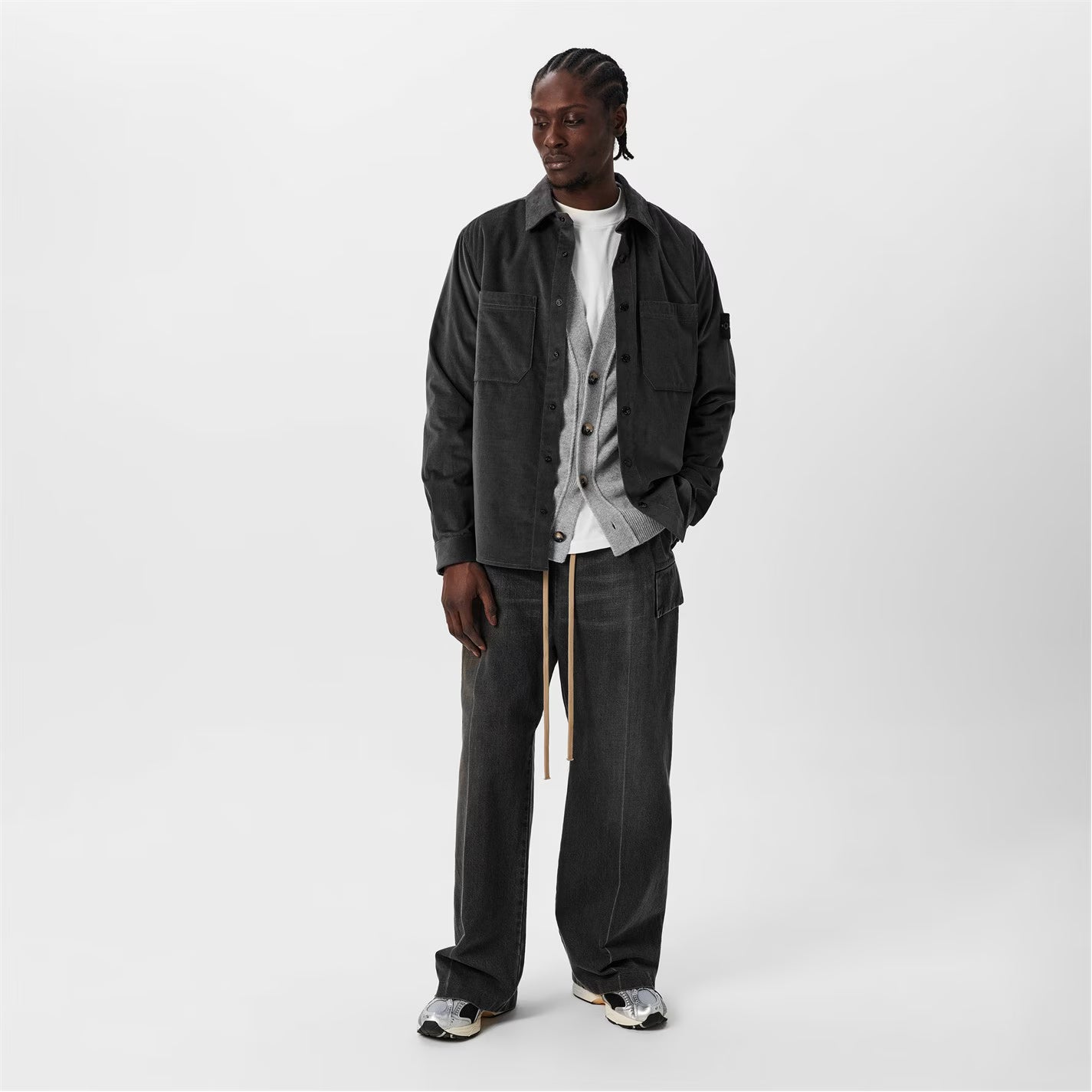 Men's Cord Cotton Long Sleeve Overshirt